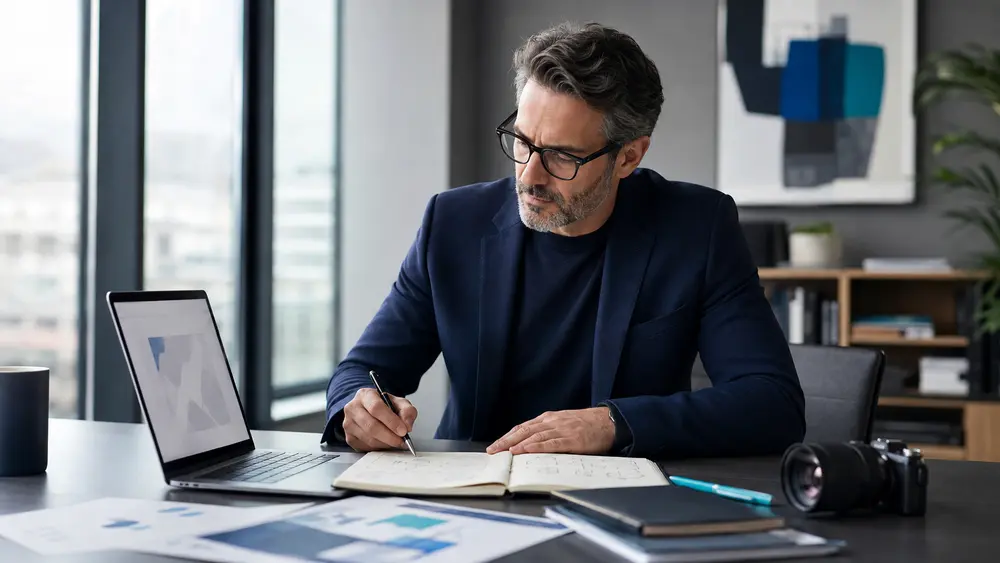 Executive preparing substantive thought-leadership content